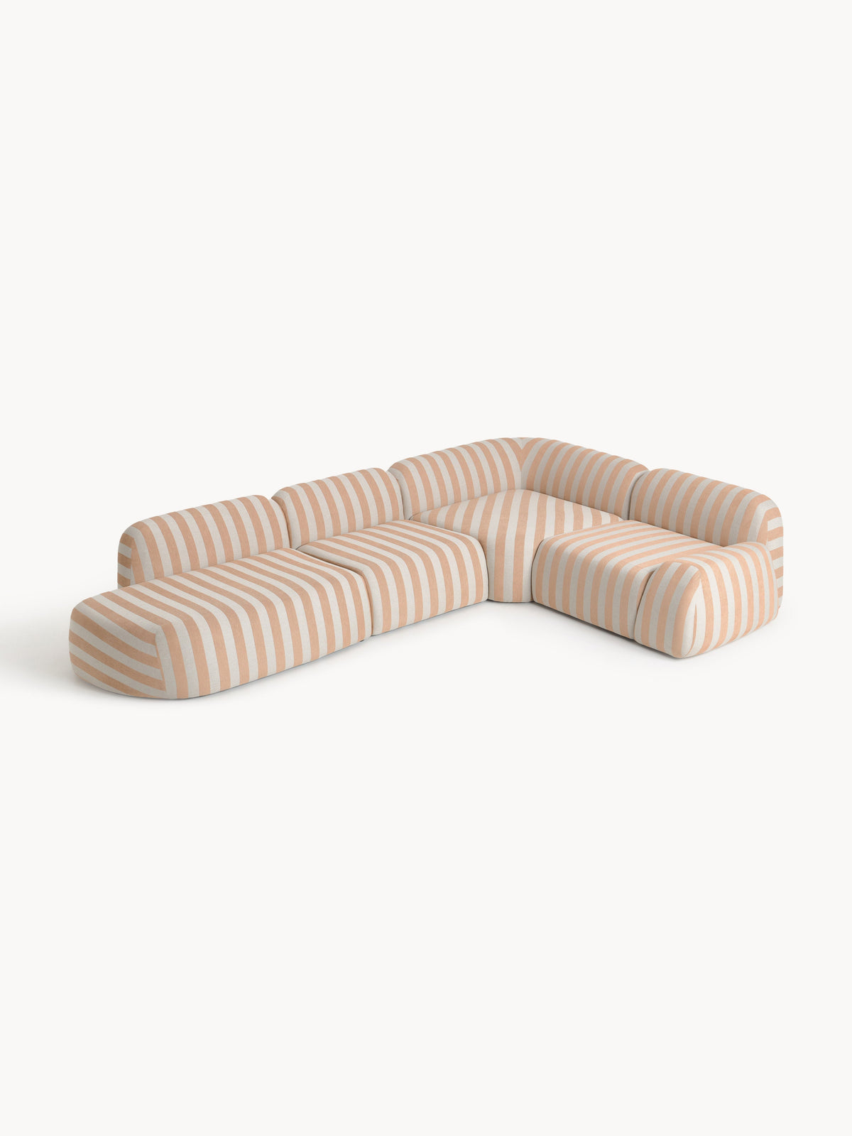 Wolterra Modular Striped XL Corner Sofa with Chaise Longue