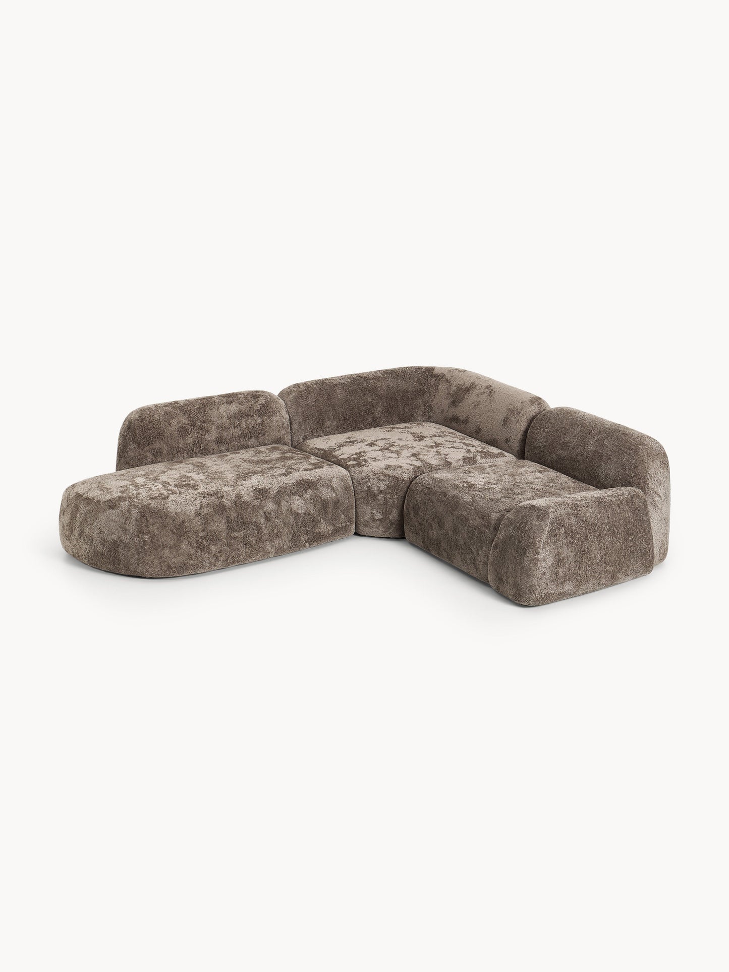 Wolterra Modular Teddy Bouclé Corner Sofa (4-Seater) with Chaise Longue