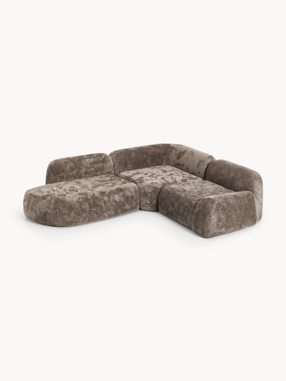 Wolterra Modular Teddy Bouclé Corner Sofa (4-Seater) with Chaise Longue