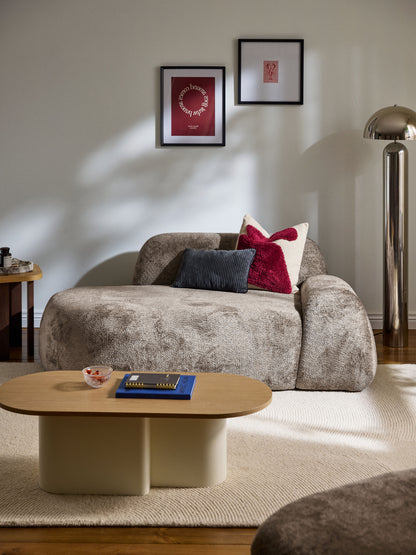 Wolterra Teddy Bouclé Sofa (2-Seater) with Chaise Longue