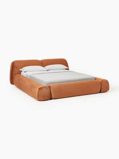 Wolterra Teddy Bouclé Upholstered Bed with Storage