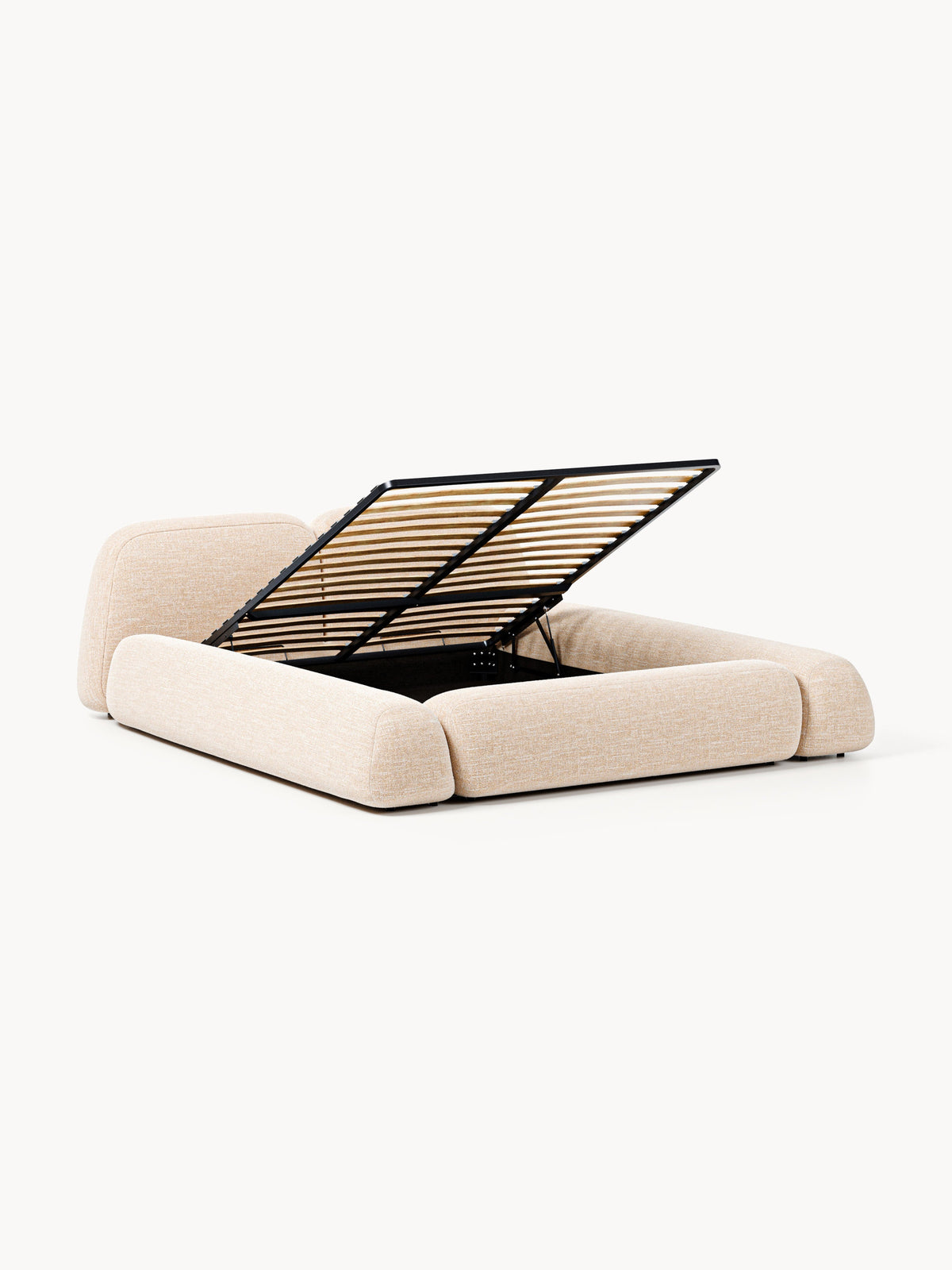 Wolterra Upholstered Storage Bed in Bouclé