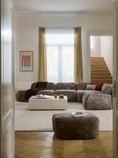 Wolterra XL Modular Teddy Bouclé Corner Sofa with Chaise Longue