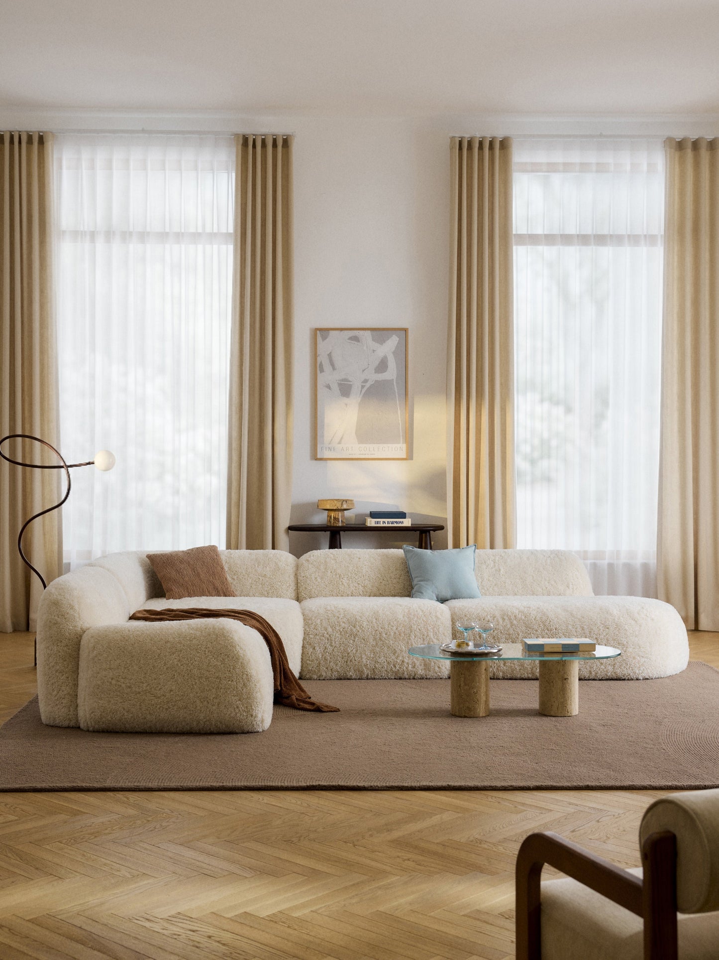 Wolterra XL Modular Teddy Corner Sofa with Chaise Longue